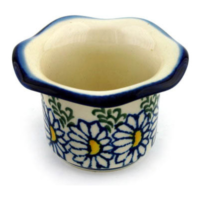 Polish Pottery Candle Holder 3&quot; Winking Daisies