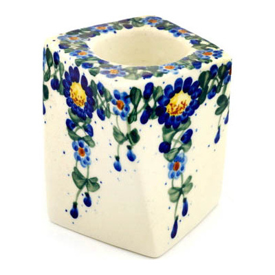 Polish Pottery Candle Holder 4&quot;