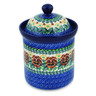 Polish Pottery Canister 8&quot; Brown Pansy UNIKAT
