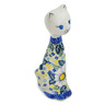 Polish Pottery Cat Figurine 10&quot; Floral Fantasy
