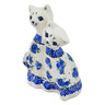 Polish Pottery Cat Figurine 7&quot; Lovely Blueberries