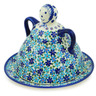 Polish Pottery Cheese Lady 10&quot; Coral Floral
