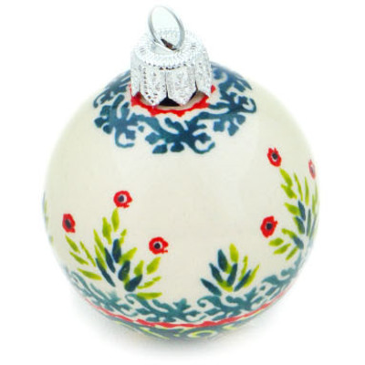 Polish Pottery Christmas Ball Ornament 2&quot; Field Horse