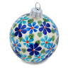 Polish Pottery Christmas Ball Ornament 3&quot; Coral Floral