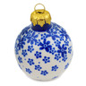 Polish Pottery Christmas Ball Ornament 3&quot; Indigo Infusion