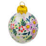 Polish Pottery Christmas Ball Ornament 3&quot; Painted Garden UNIKAT