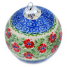 Polish Pottery Christmas Ball Ornament 4&quot; Midsummer Bloom