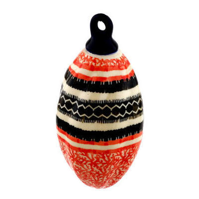 Polish Pottery Christmas Ball Ornament 5&quot; La Naranja