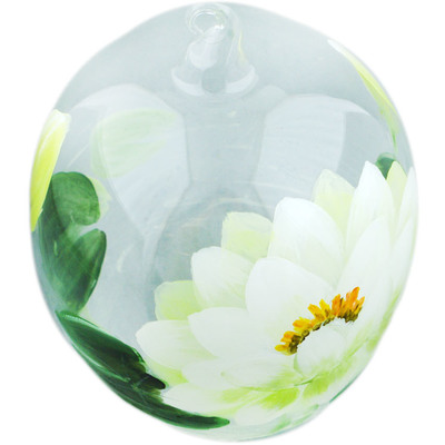 Glass Christmas Ball Ornament 6&quot; Perfect Lily