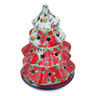 Polish Pottery Christmas Tree Candle Holder 6&quot; Spring Blossom Harmony UNIKAT