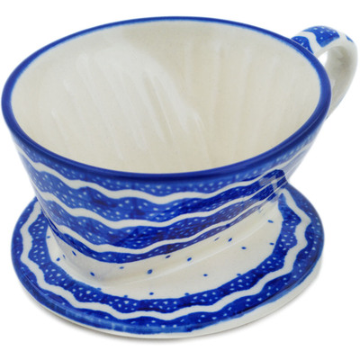 Polish Pottery Coffee Filter 5&quot; Totally Wavy
