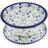 Polish Pottery Colander with Plate 8&quot; Bright Day