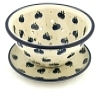 Polish Pottery Colander with Plate 8&quot; Wild Blueberry