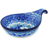 Polish Pottery Condiment Dish 7&quot; Blue Wildflower Meadow UNIKAT