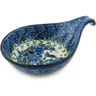 Polish Pottery Condiment Dish 7&quot; Hummingbird Blue UNIKAT
