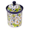 Polish Pottery Cookie Jar 8&quot; Little Wild Field Flowers UNIKAT