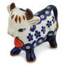 Polish Pottery Cow Figurine 5&quot; Flowering Peacock