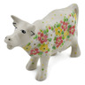 Polish Pottery Cow Figurine 6&quot; Blossom Sprinkle UNIKAT