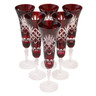 Glass Crystal Champagne Glass Set of 6 3&quot; Polish Eagle
