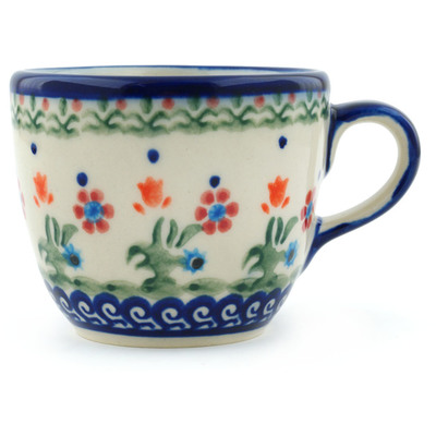 Polish Pottery Cup 7 oz Spring Flowers