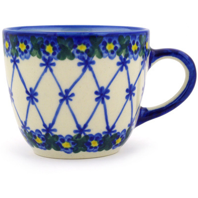 Polish Pottery Cup 7 oz Spring Lattice