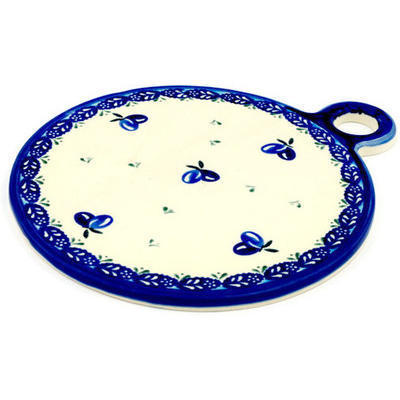 Polish Pottery Cutting Board 11&quot; Dancing Blueberries