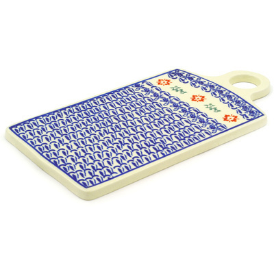 Polish Pottery Cutting Board 11&quot; Holiday Flowers