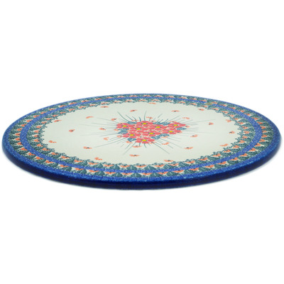 Polish Pottery Cutting Board 13&quot; Pink Forget Me Not UNIKAT