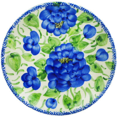Polish Pottery Dessert Plate 7&frac12;-inch Azure Hydrangea UNIKAT