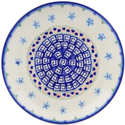 Polish Pottery Dessert Plate 7&frac12;-inch Little Blue Flowers