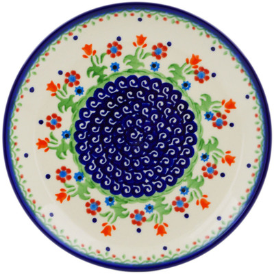 Polish Pottery Dessert Plate 7&frac12;-inch Spring Flowers