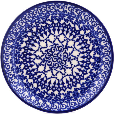 Polish Pottery Dessert Plate 7&frac12;-inch Winter Blue