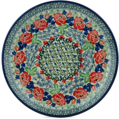 Polish Pottery Dessert Plate Bed Of Roses UNIKAT