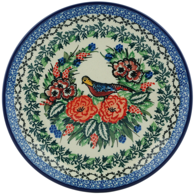 Polish Pottery Dessert Plate Bird Of Paradise UNIKAT