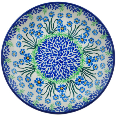 Polish Pottery Dessert Plate Blue April Showers