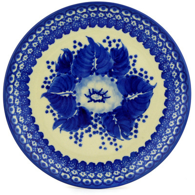 Polish Pottery Dessert Plate Blue Chintz UNIKAT