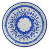 Polish Pottery Dessert Plate Blue Flower Circle