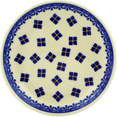 Polish Pottery Dessert Plate Four Square Flower