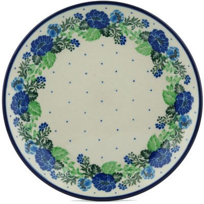 Polish Pottery Dessert Plate Ring Of Blue UNIKAT