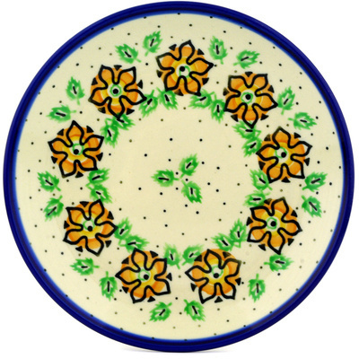 Polish Pottery Dessert Plate Starflower Wreath