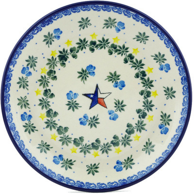 Polish Pottery Dessert Plate Texas Blue Bonnets