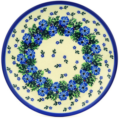 Polish Pottery Dessert Plate Viola Bouquet