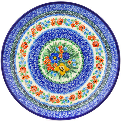 Polish Pottery Dinner Plate 10&frac12;-inch Babcia&#039;s Meadow UNIKAT
