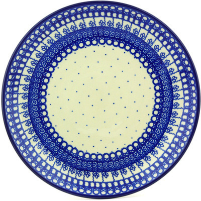 Polish Pottery Dinner Plate 10&frac12;-inch Basket Blues UNIKAT