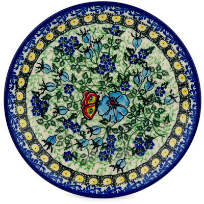Polish Pottery Dinner Plate 10&frac12;-inch Blossoms And Butterflies UNIKAT