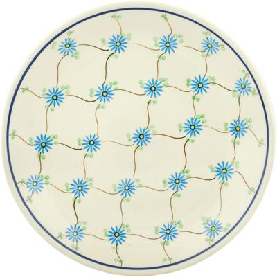 Polish Pottery Dinner Plate 10&frac12;-inch Blue Aster Trellis