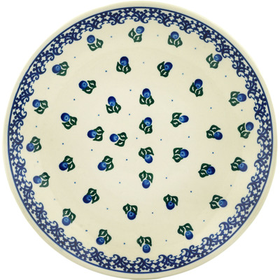 Polish Pottery Dinner Plate 10&frac12;-inch Blue Berry Bloosom