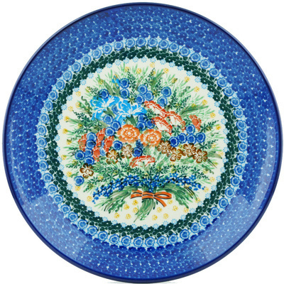 Polish Pottery Dinner Plate 10&frac12;-inch Blue Berry Bouquet UNIKAT