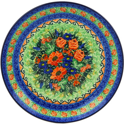 Polish Pottery Dinner Plate 10&frac12;-inch Blue Bonnet Bounty UNIKAT