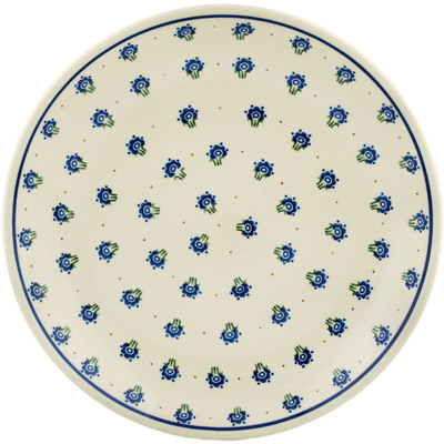 Polish Pottery Dinner Plate 10&frac12;-inch Blue Bouquet